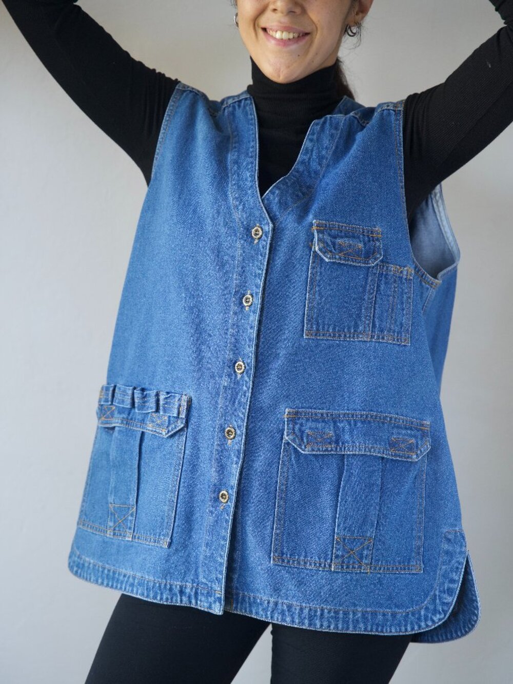 Woman Vintage Forenza Denim Utility Vest